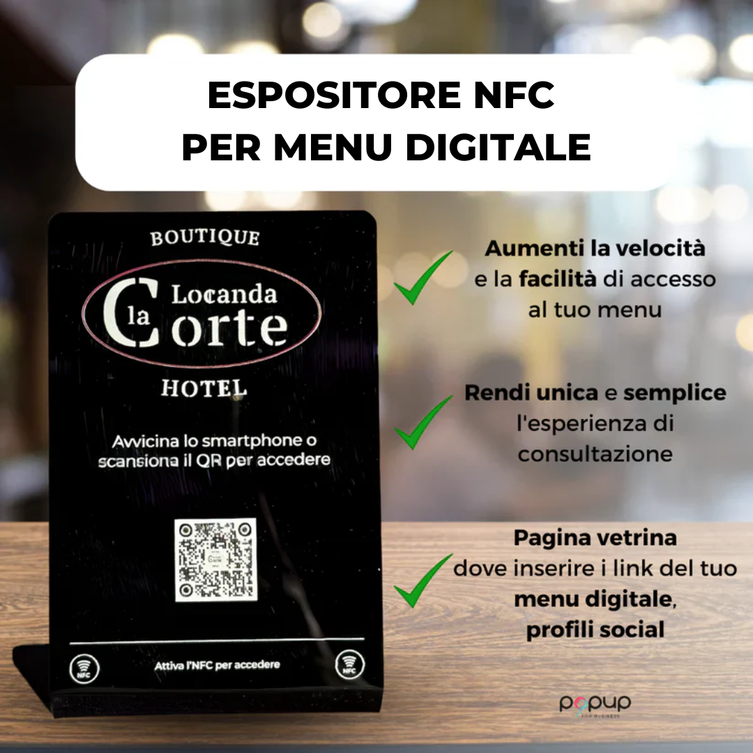 Espositore NFC Menu in PVC Personalizzato (10 pezzi)