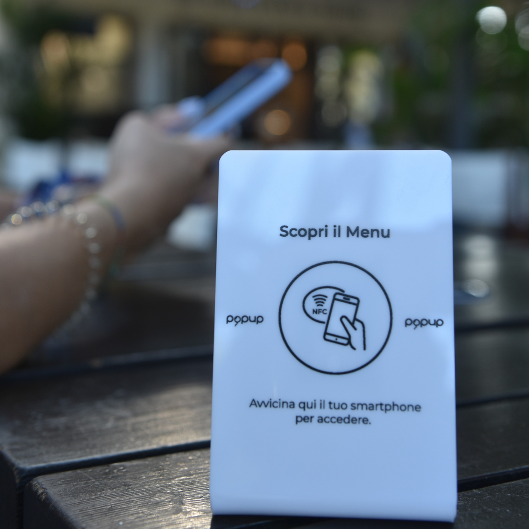 Espositore NFC Menu in PVC bianco