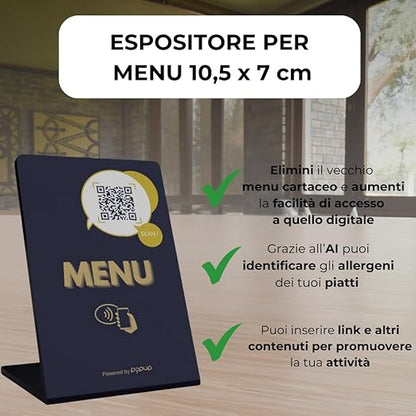 Espositore NFC Menu in PVC nero