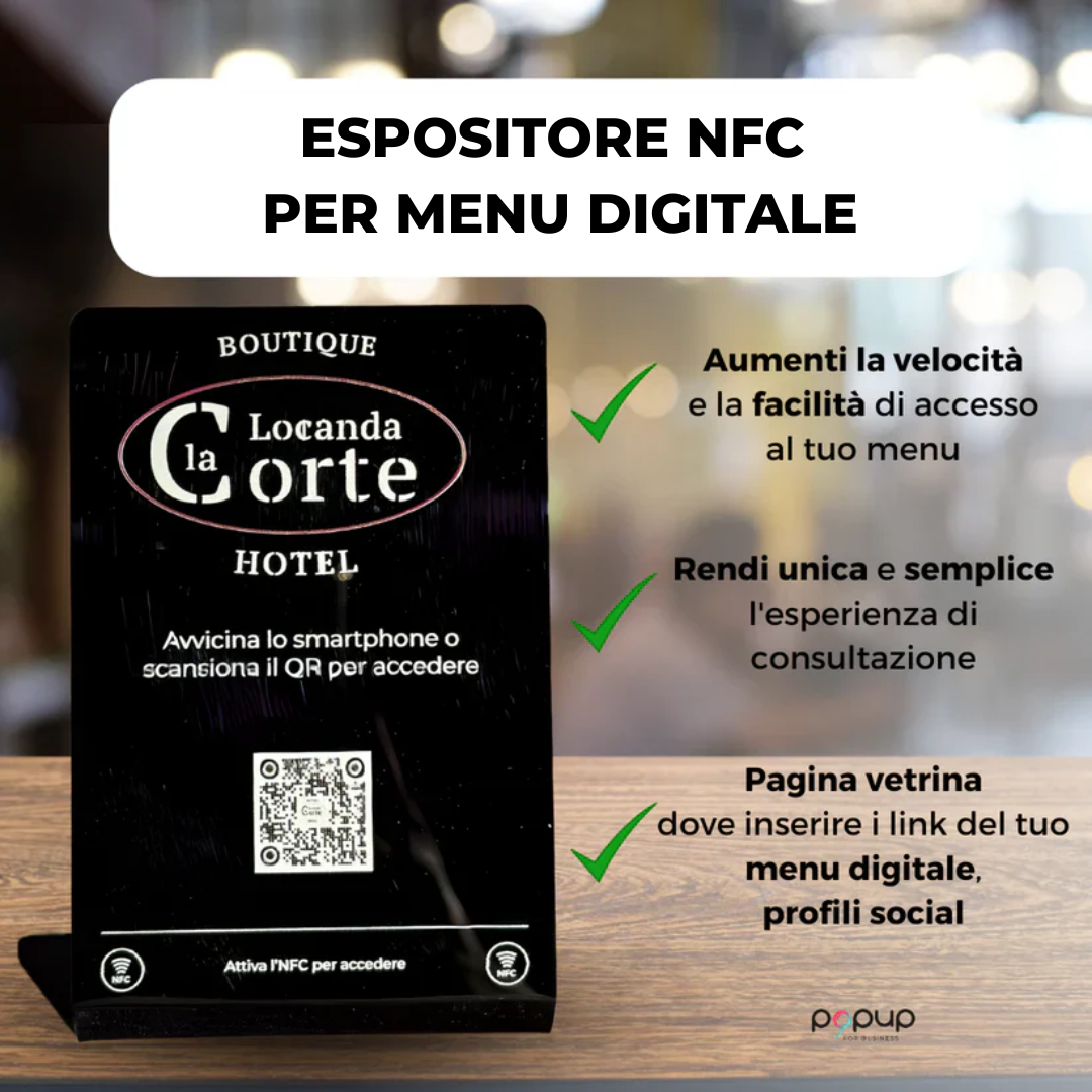 Espositore NFC Menu in PVC Personalizzato