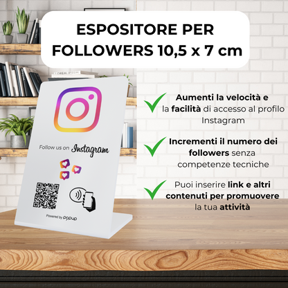 Espositore Stand NFC Instagram per aumentare follower