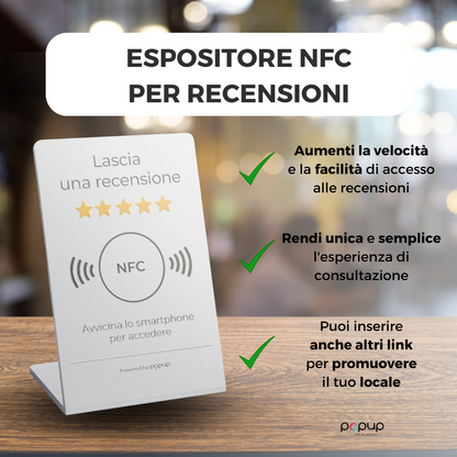 Espositore Stand NFC per recensioni bianco