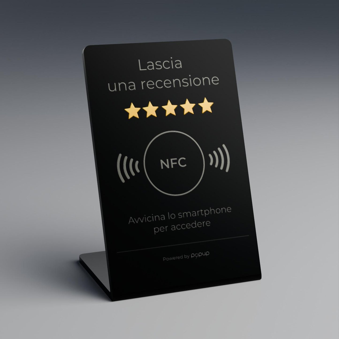 Espositore Stand NFC per recensioni nero