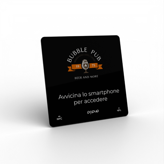 NFC quadrato per recensioni personalizzato in PVC