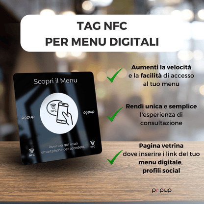 NFC Menu quadrato in PVC