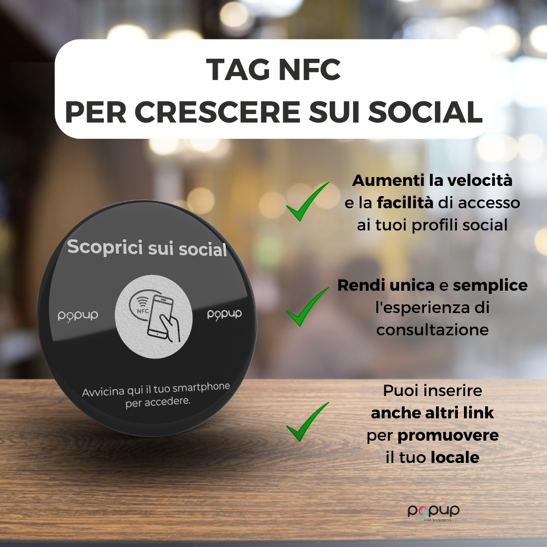 Tag NFC rotondo per crescere sui Social