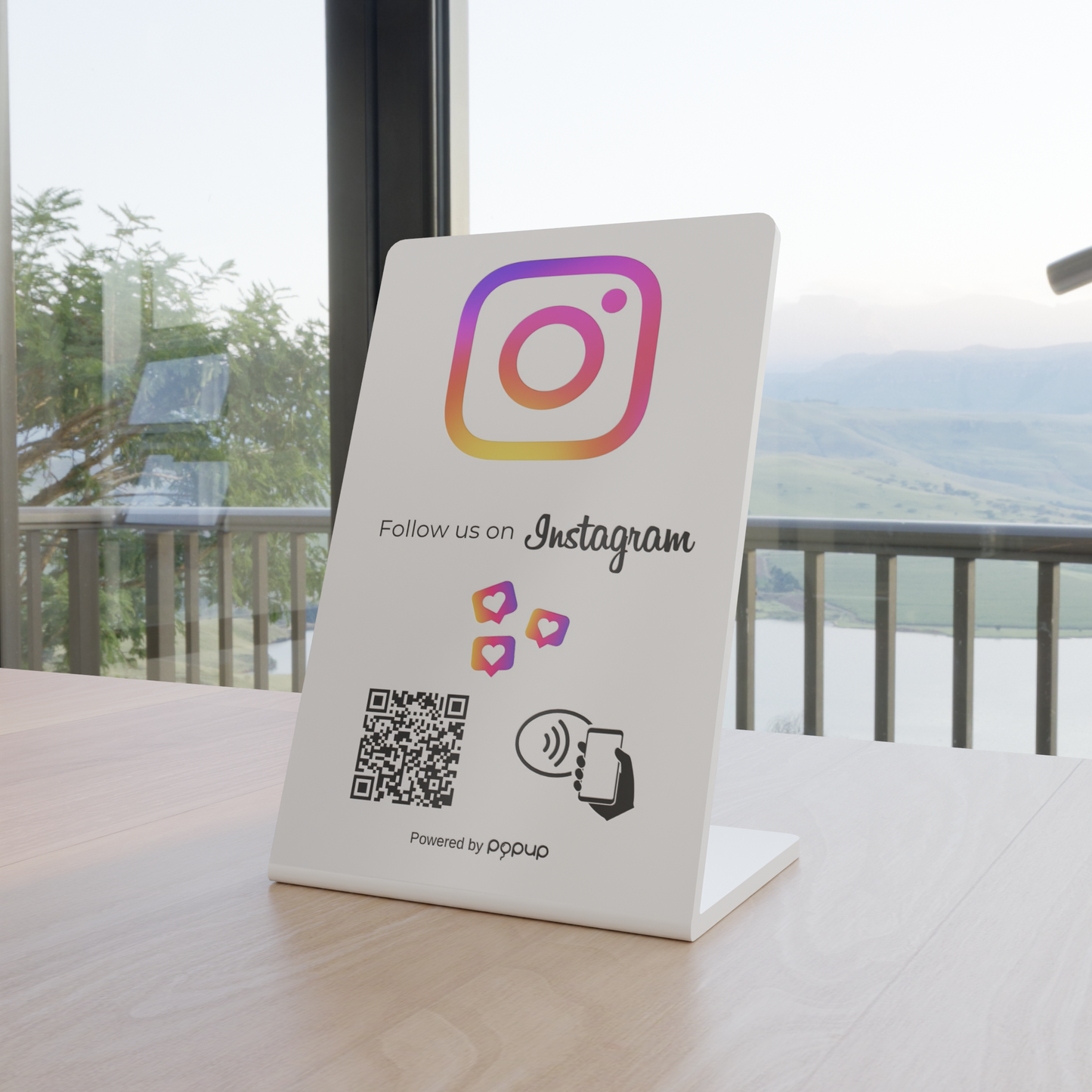Espositore Stand NFC Instagram per aumentare follower